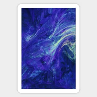 Blue Liquid Splash Neon Swirl Abstract Artwork Magnet